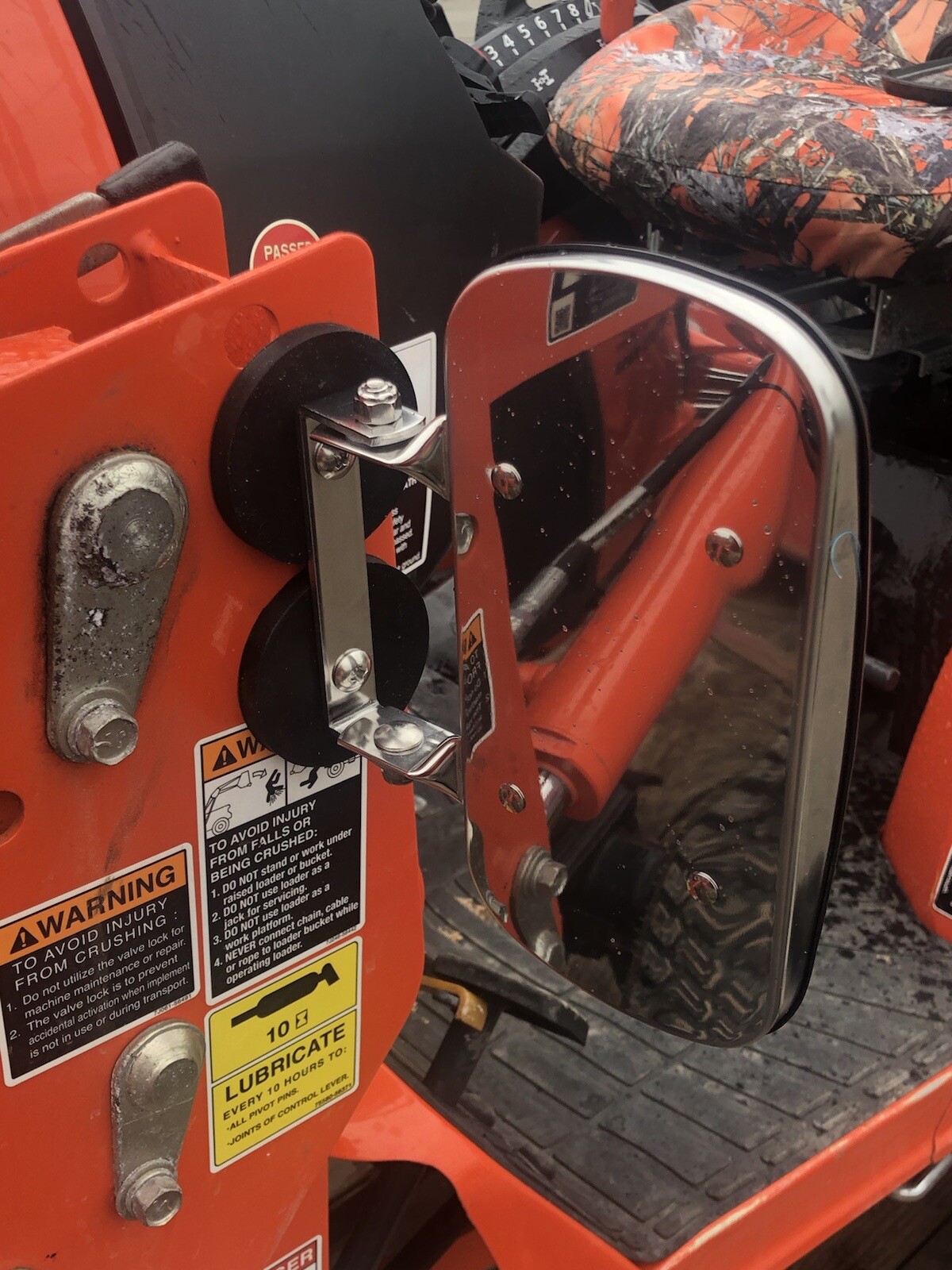 MAGNET MIRROR Tractor Skidsteer RUBBER COATED STAINLESS STEEL BEST ON EBAY! LX
