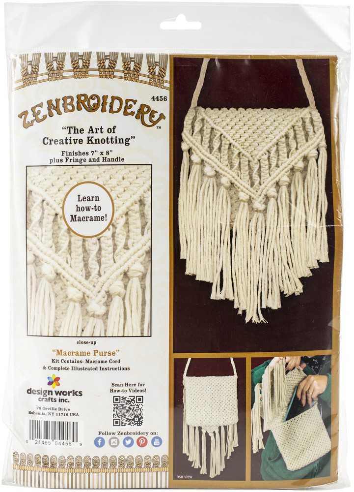 Design Works/Zenbroidery Macrame Purse Kit 7"X8"-