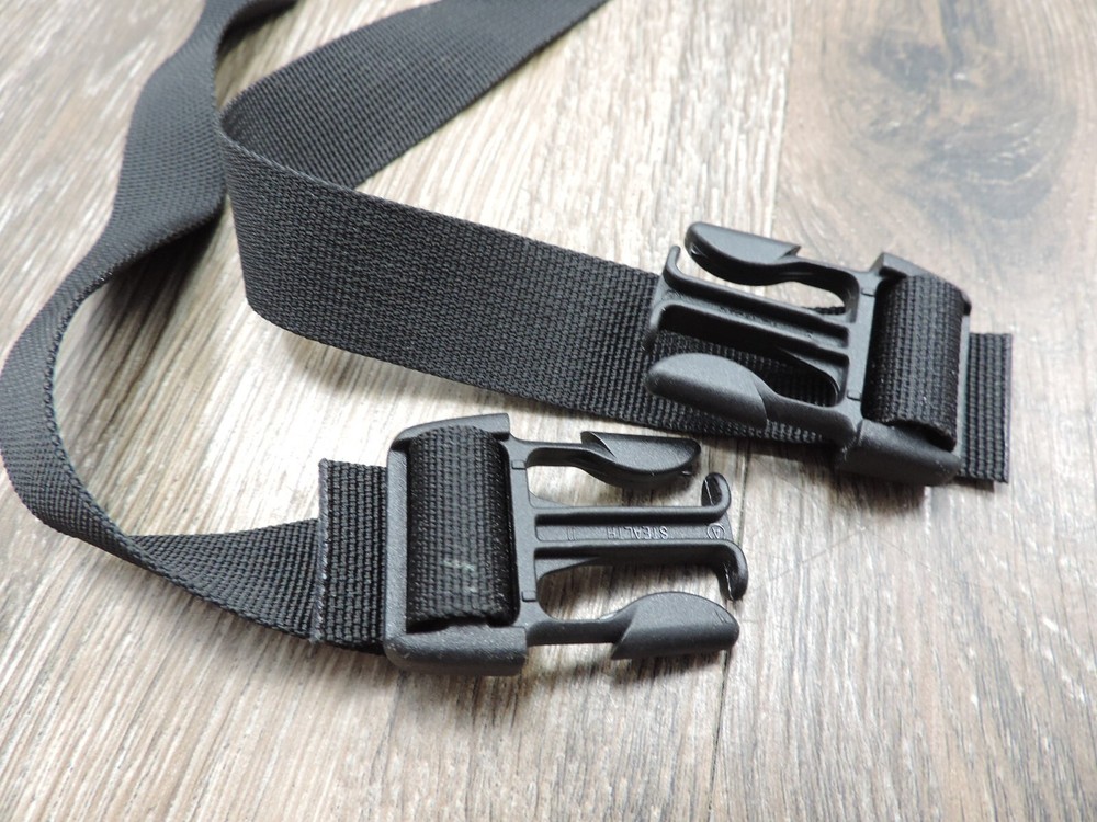 Black Nylon Padded Bag Strap Adjustable 49" Max Length