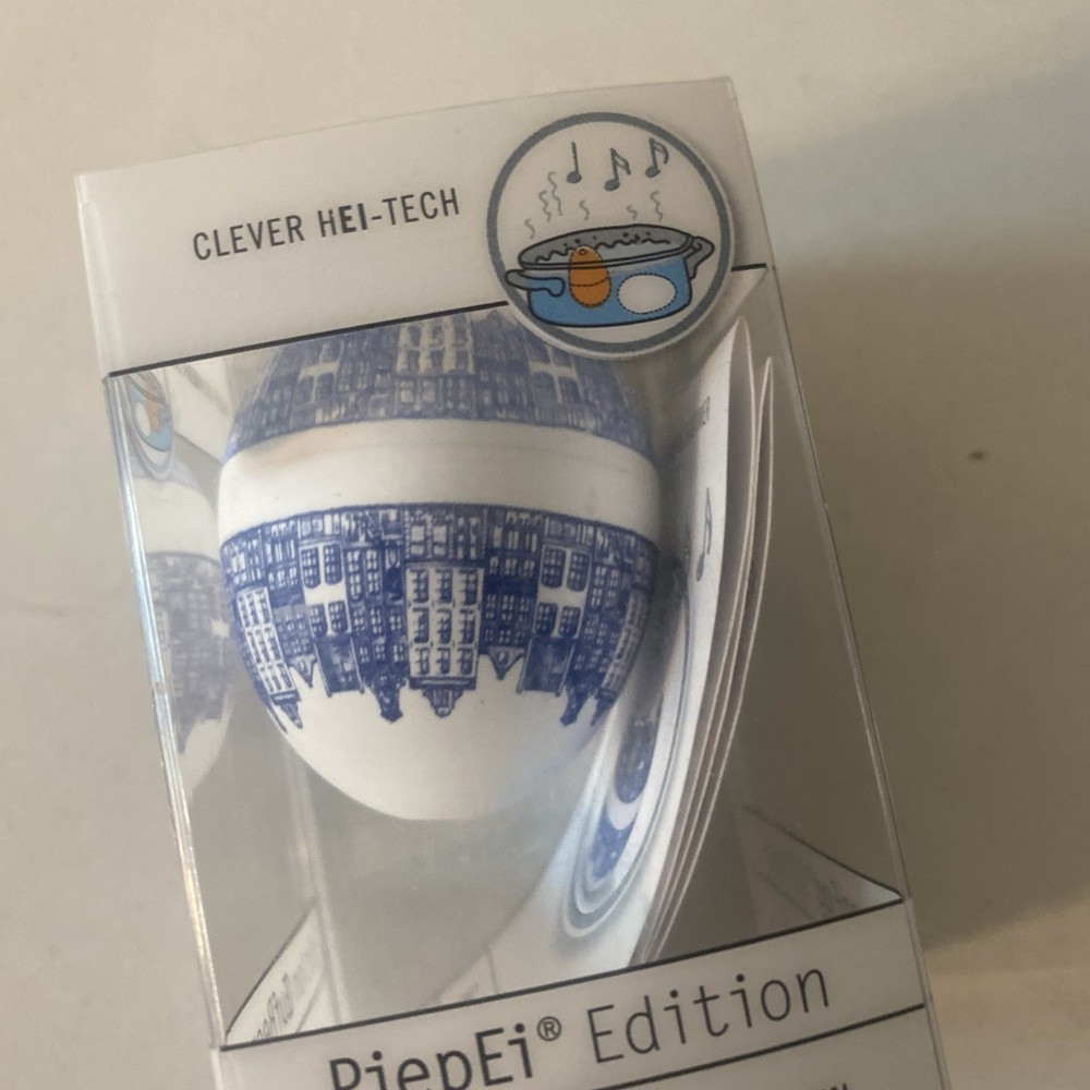 Blue Delft Egg Timer “Clever High-Tech” Singing Floating Eggtimer Beep Egg
