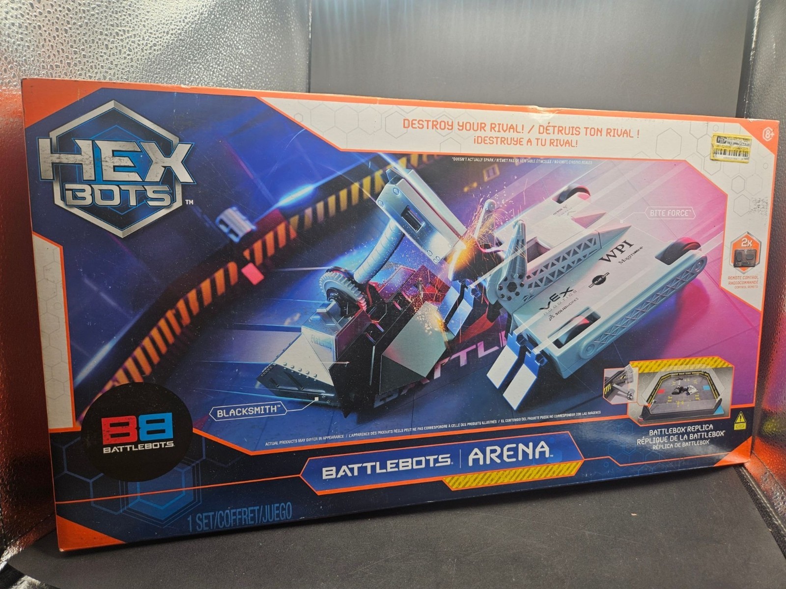 Hexbot BattleBots Arena Remote Control Battling Robots Set Blacksmith & Biteforc