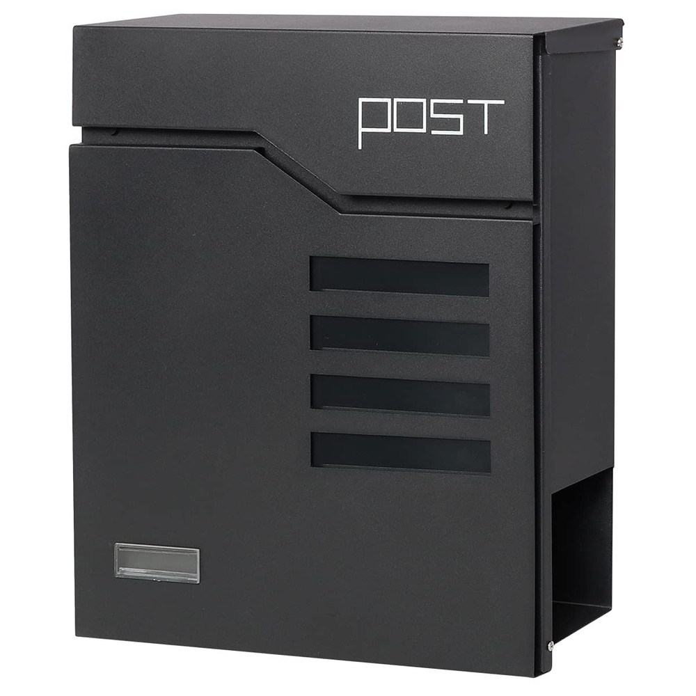 Metal Mailbox Wall Mount, Locking Mailbox with Key Lock, Hanging Secure Postb...