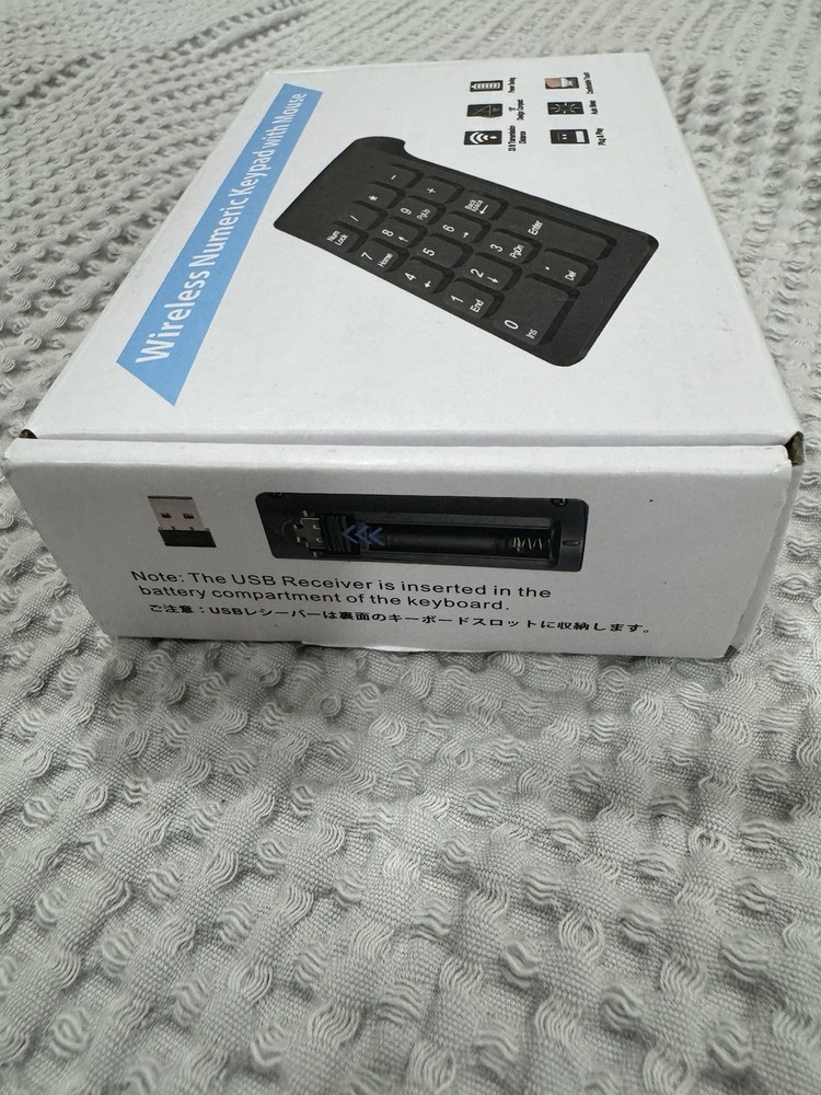 Wireless Numeric Keypad & Mouse Combo – 2.4GHz, USB, Black