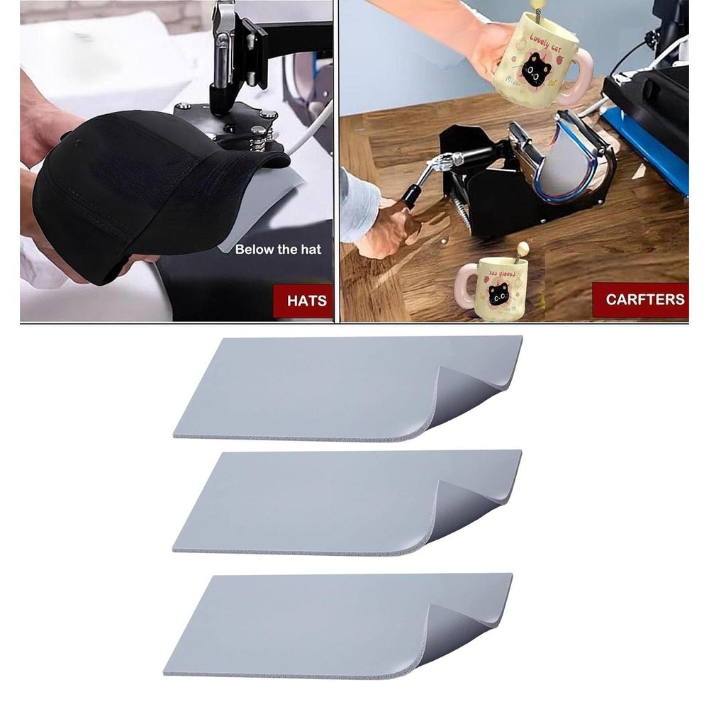 3x Silicone  Pads Hat Press Accessories Practical Professional Durability