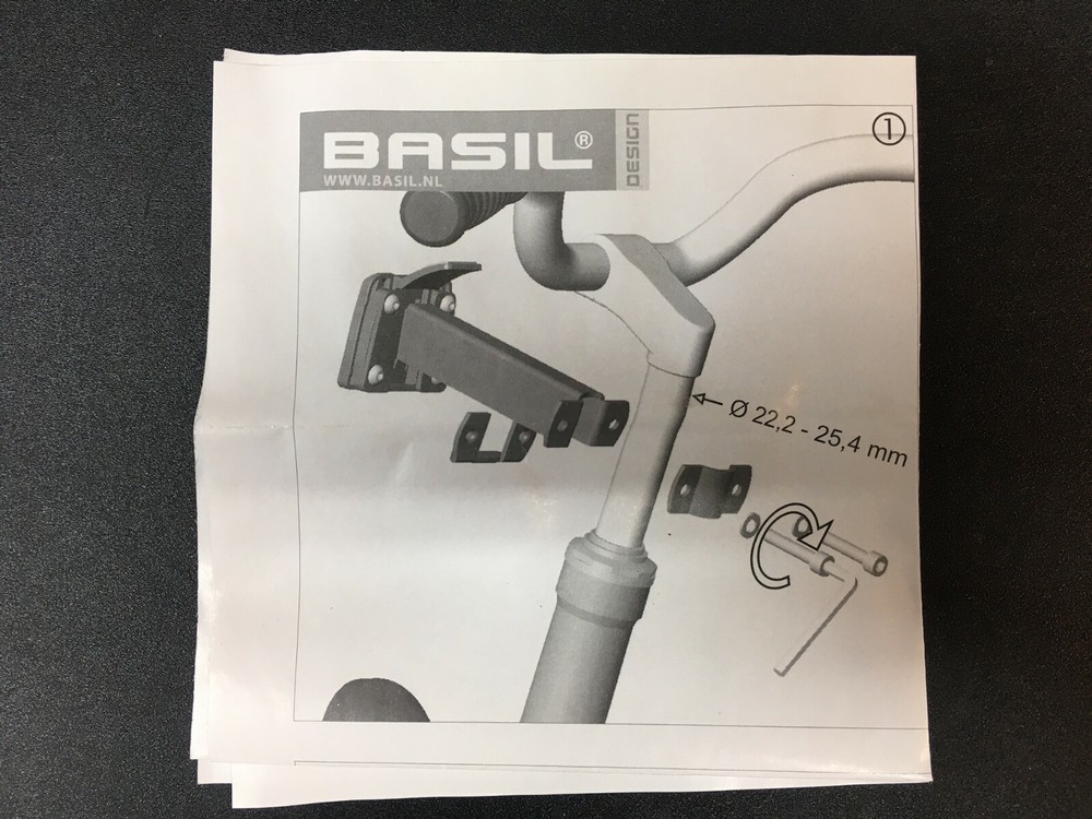 NEW Basil BASEASY Stem bracket for front baskets 22-26mm