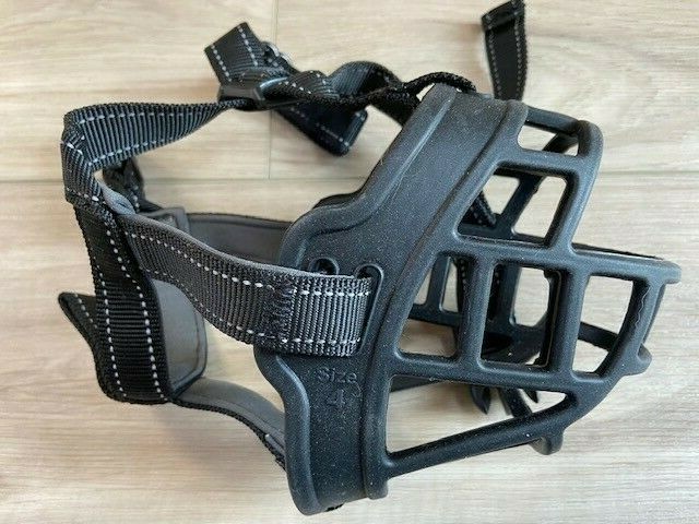 Dog Muzzle,Soft Basket Silicone Muzzle for Dog Size 4