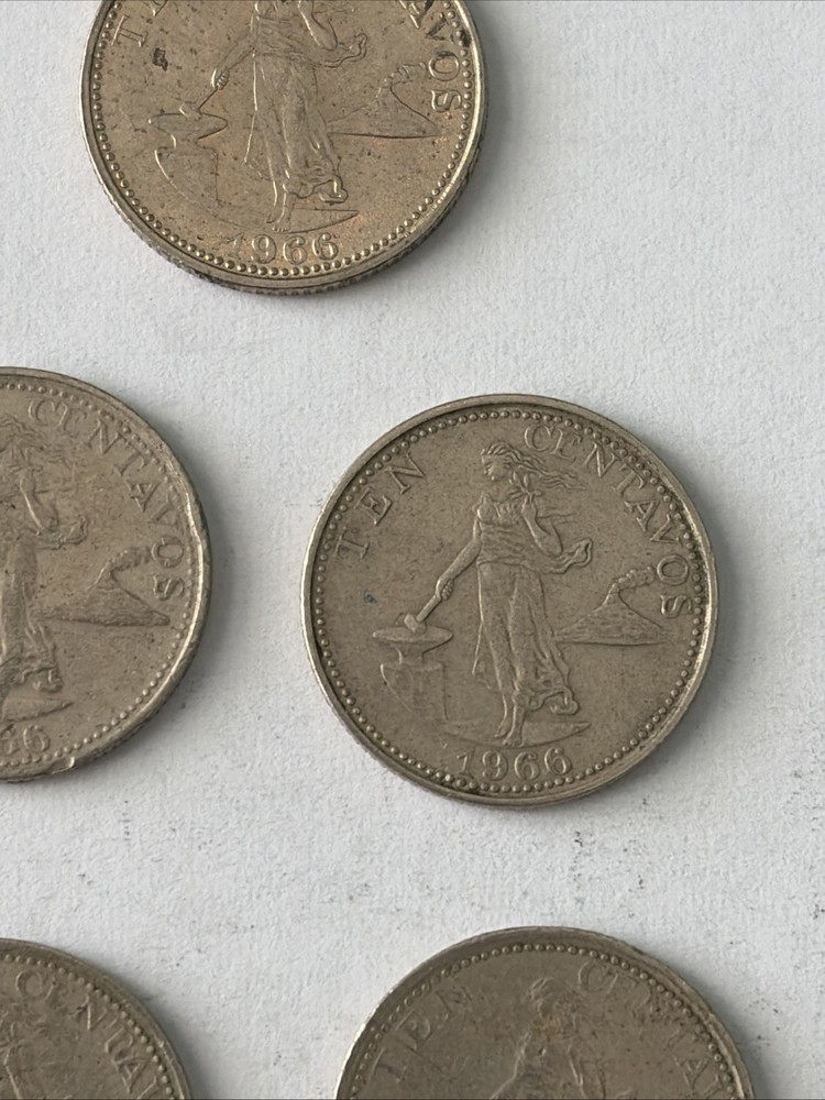 1966 Philippines Coins-10 Centavos-Circulated