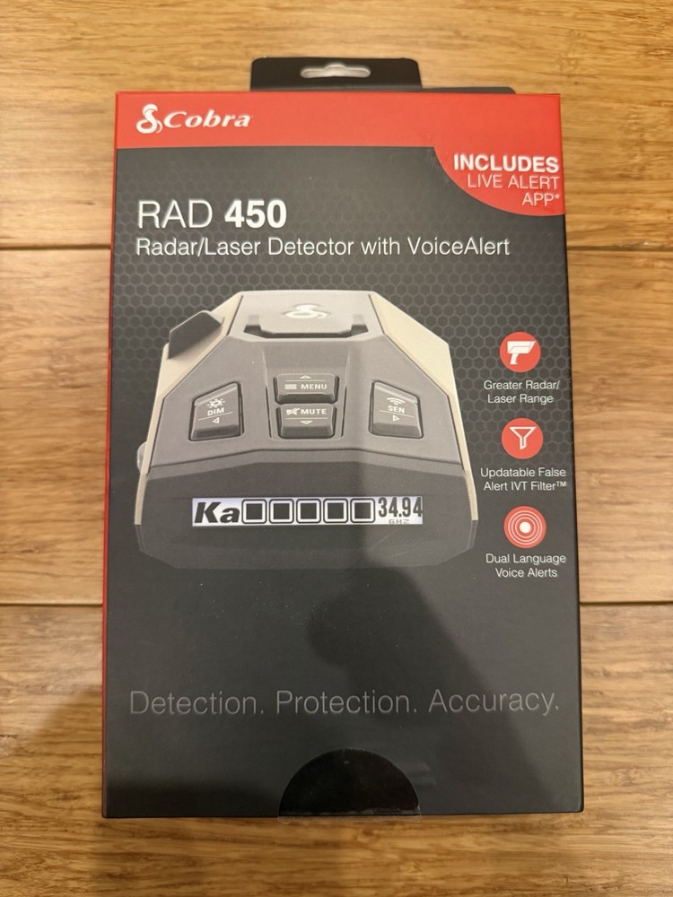 Cobra RAD 450 Radar Laser Detector Long Range w/ IVT filter