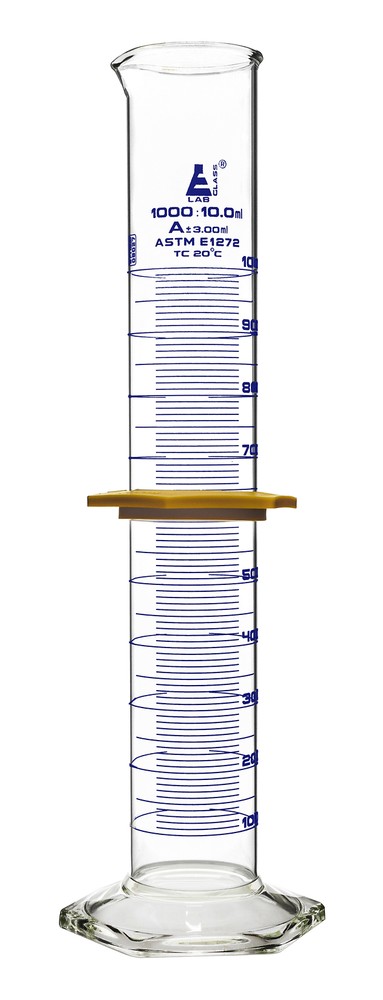 Measuring Cylinder, 1000ml - ASTM, Class A - Protective Collar -Eisco Labs