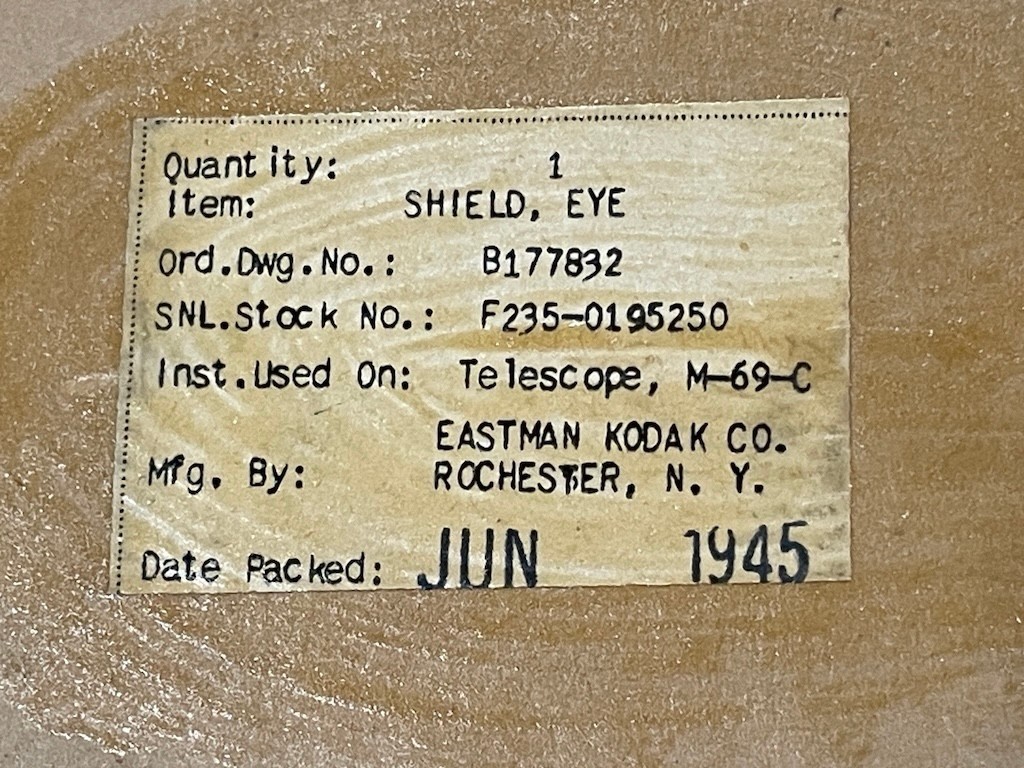 Rare Original WW2 US Army Telescope Scope Eye Shield M-69-C 57mm Anti Tank Gun