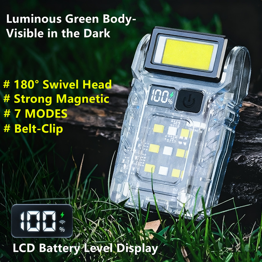 USB Rechargeable LED Light Flashlight Mini Torch Pocket Lamp Waterproof Hat Clip