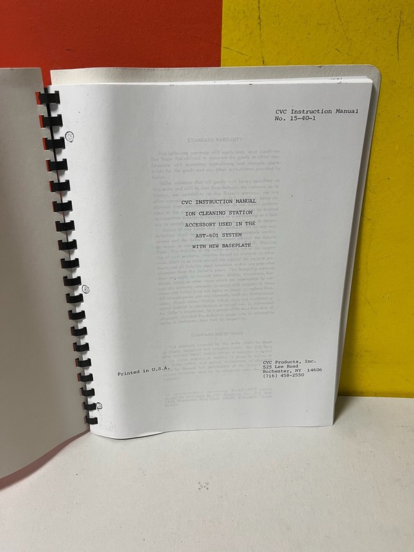 CVC AST-601 System Instruction Manual