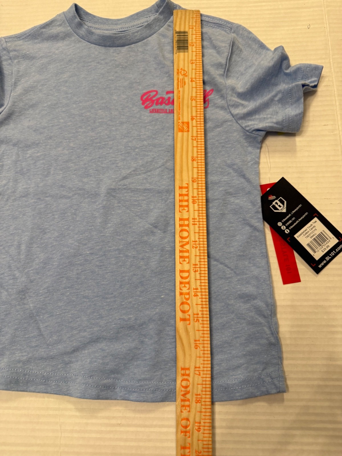 NWT Baseball Lifestyle 101 Youth Small T-shirt short sleeve blue cotton candy