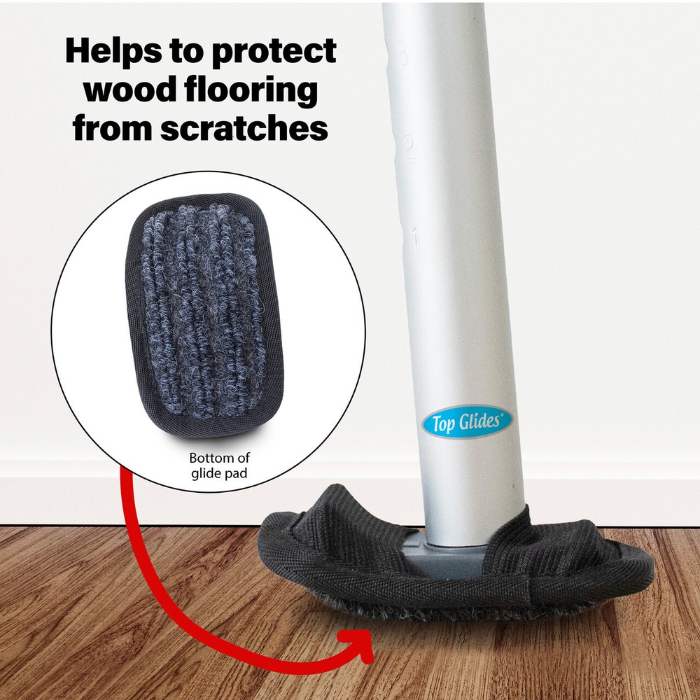 Top Glides GlidePads Walker Ski Glide Covers (Black)