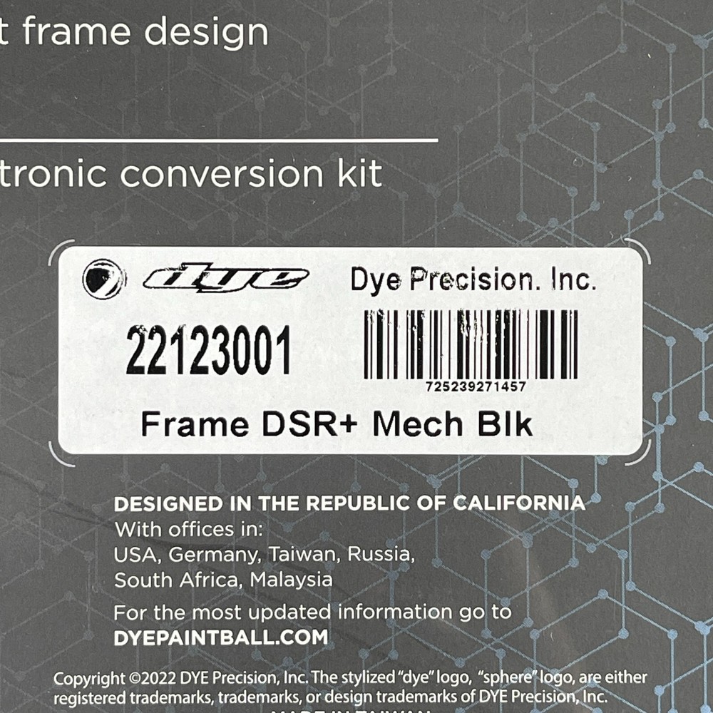 NEW Dye DSR+ Mechanical Trigger Frame - Black