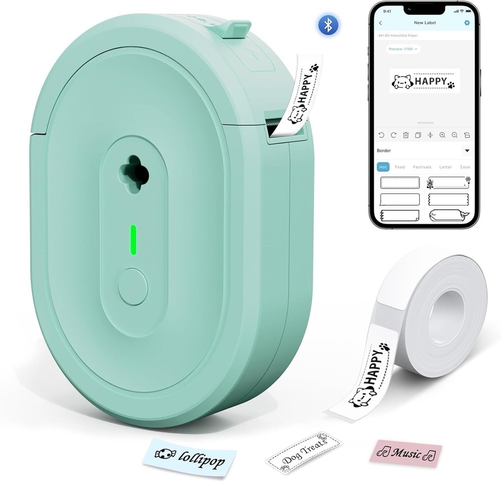 Wireless Label Maker Machine with Tape, N12 Bluetooth Mini Label Makers