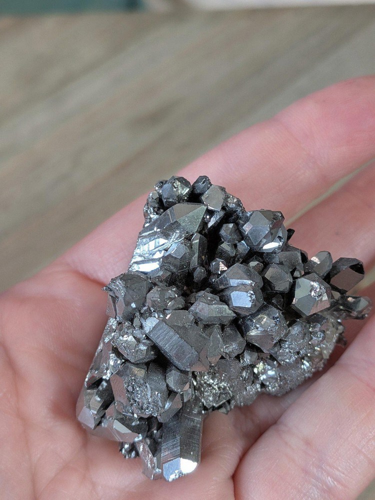 Silver Aura Quartz Crystal Cluster Gemstone Healing Display Crystal