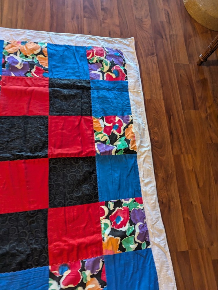 Patchwork Lap Quilt Blanket Throw Multicolor 50”x 35” - Please See Video