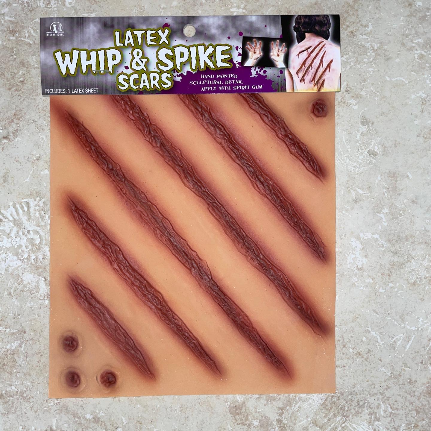 WHIP SLASH SPIKE LATEX SCARS JESUS EASTER PLAY COSTUME MAKEUP FA99