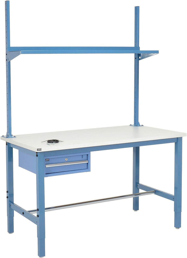 72" W X 36" D Workbench, 1-5/8" Thick ESD Laminate Square Edge