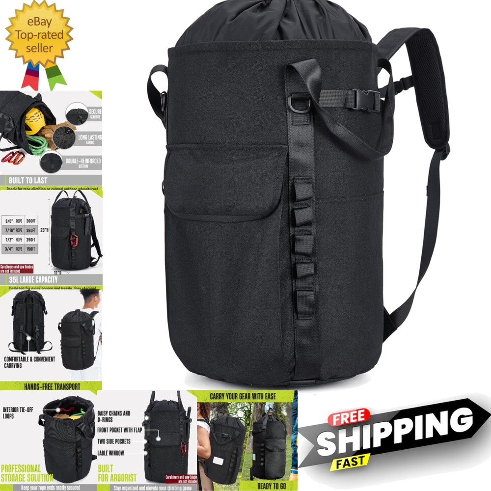 Heavy-Duty Arborist Gear Backpack - 35L Capacity with Quick Access Pockets