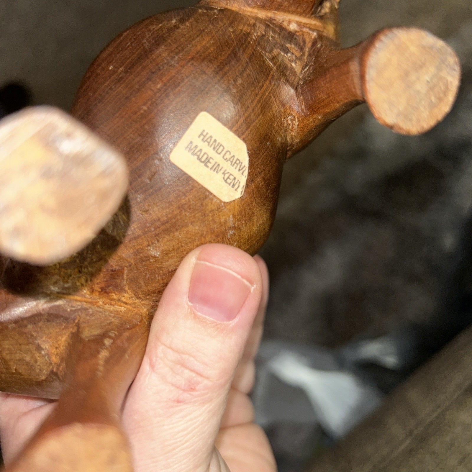 Hand Carved Solid Wood African Water Buffalo Sculpture Wooden Decor Figurine