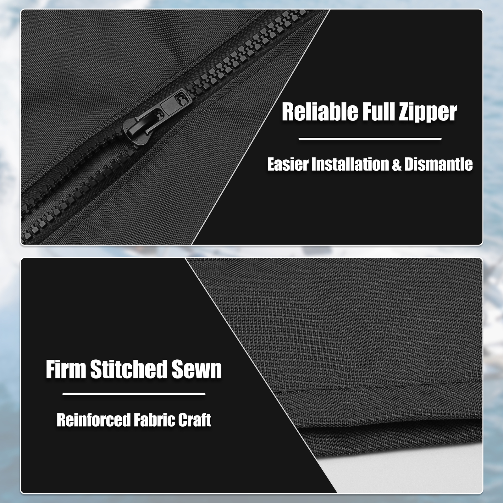 Boat Universal Bimini Top Storage Boot Cover with Light Hole 97"-103" W