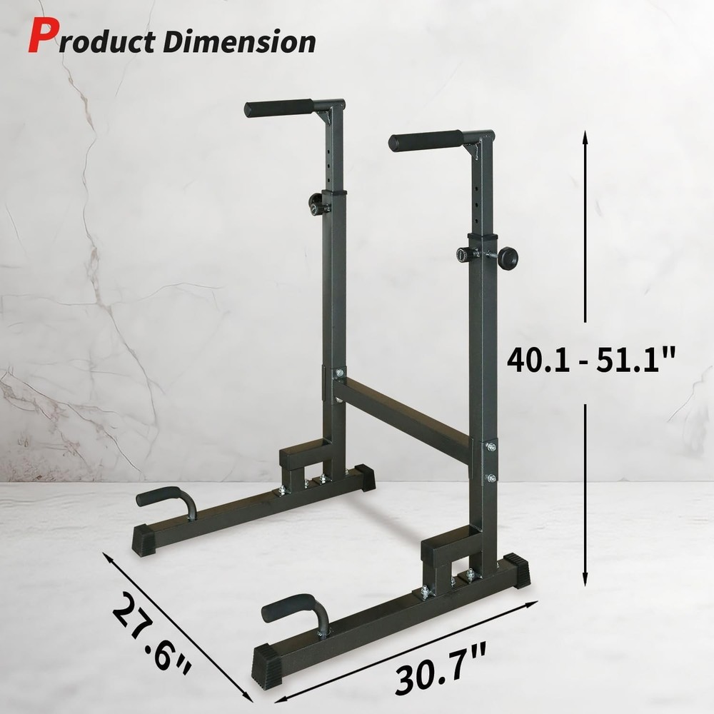 Multifunction Dip Station Pull Up Bar Fullbody Adjustable Height Dip Bar Station