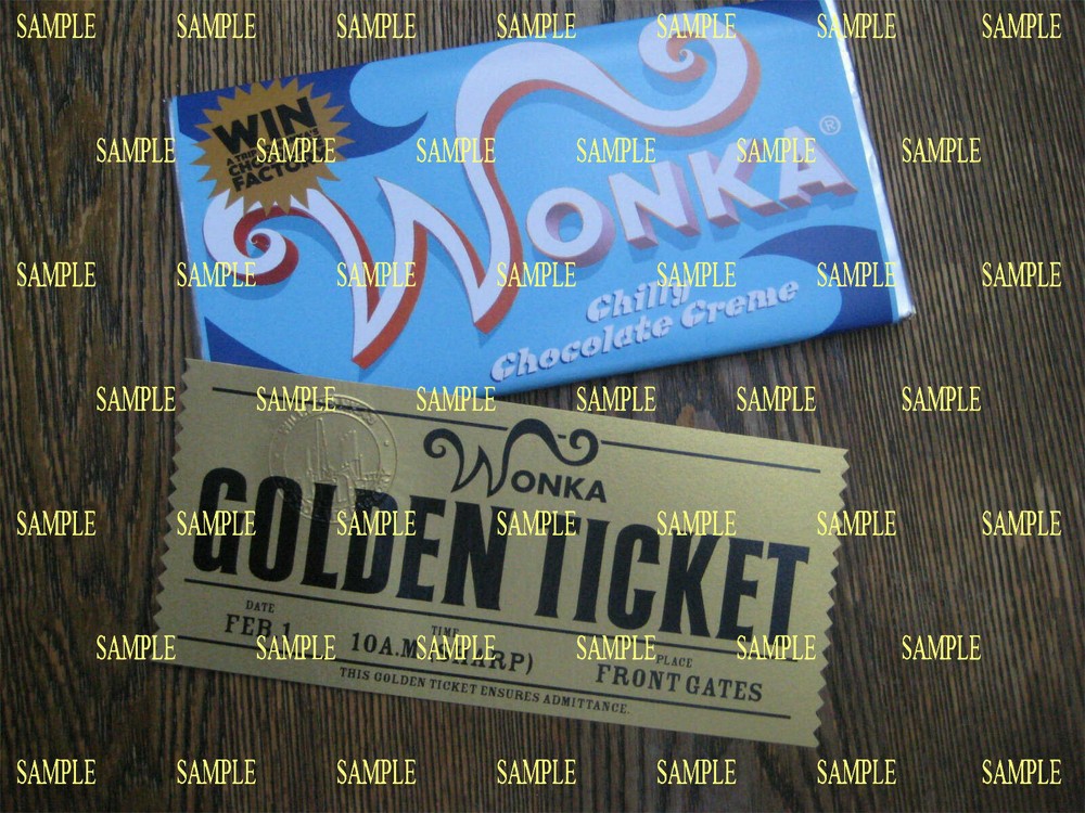 2005 Willy Wonka Replica Wonka ( Chilly Chocolate Creme ) Bar & Ticket