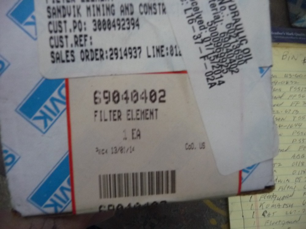 SANDVIK 69040402 FILTER ELEMENT