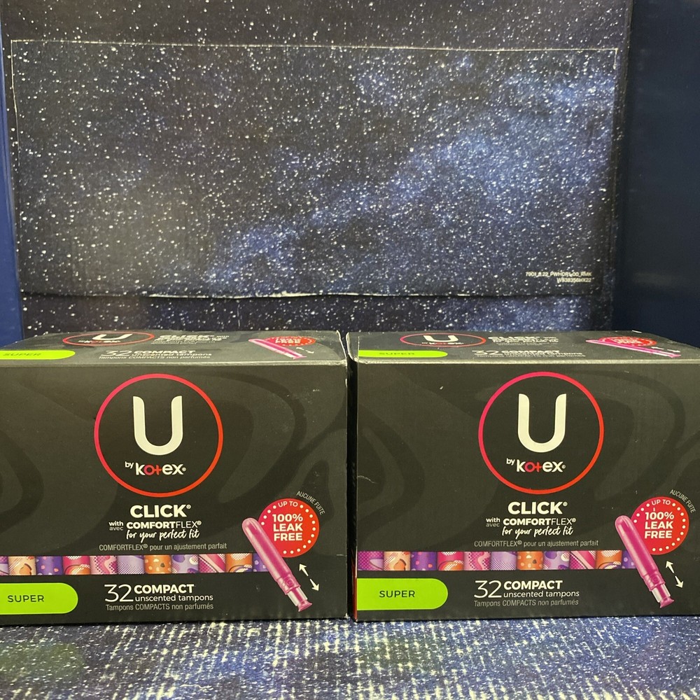 2 X U by Kotex Tampons, Super 32 Count, Compact, Unscented, 96 Total.