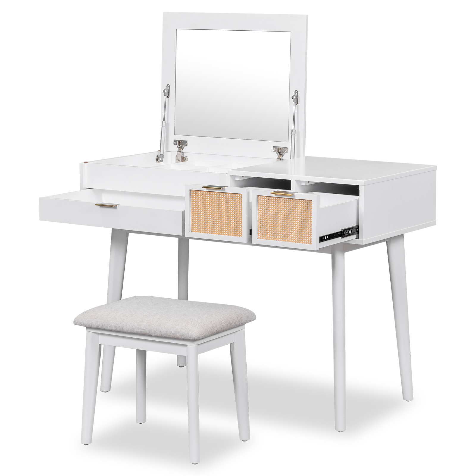 Vanity Table with Flip Top Mirror Makeup Dressing Table Writing Desk with Drawer