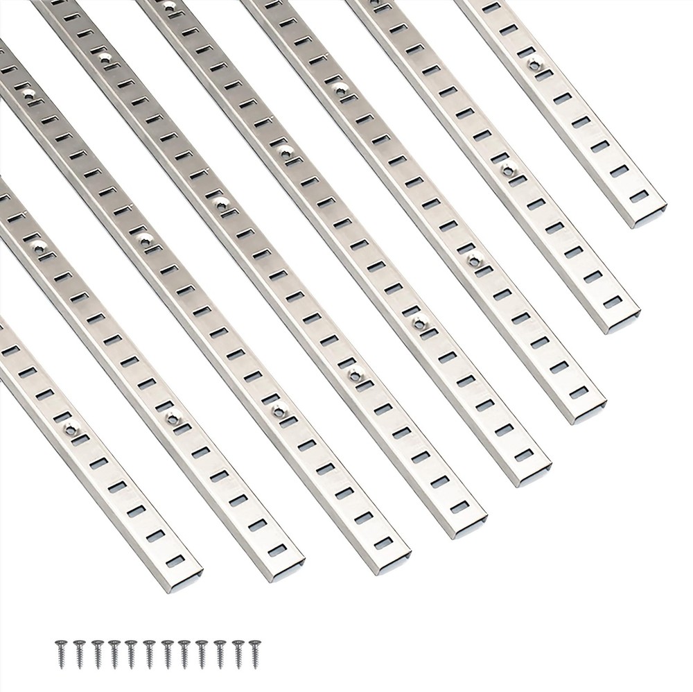 Adjustable Shelf Bracket 40 Inch 8 Pack Silver Shelf Pilaster Strips Shelf Ra...
