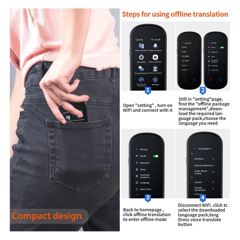 139 Language Translator Device Languages Two-Way Real-Time Language Translator