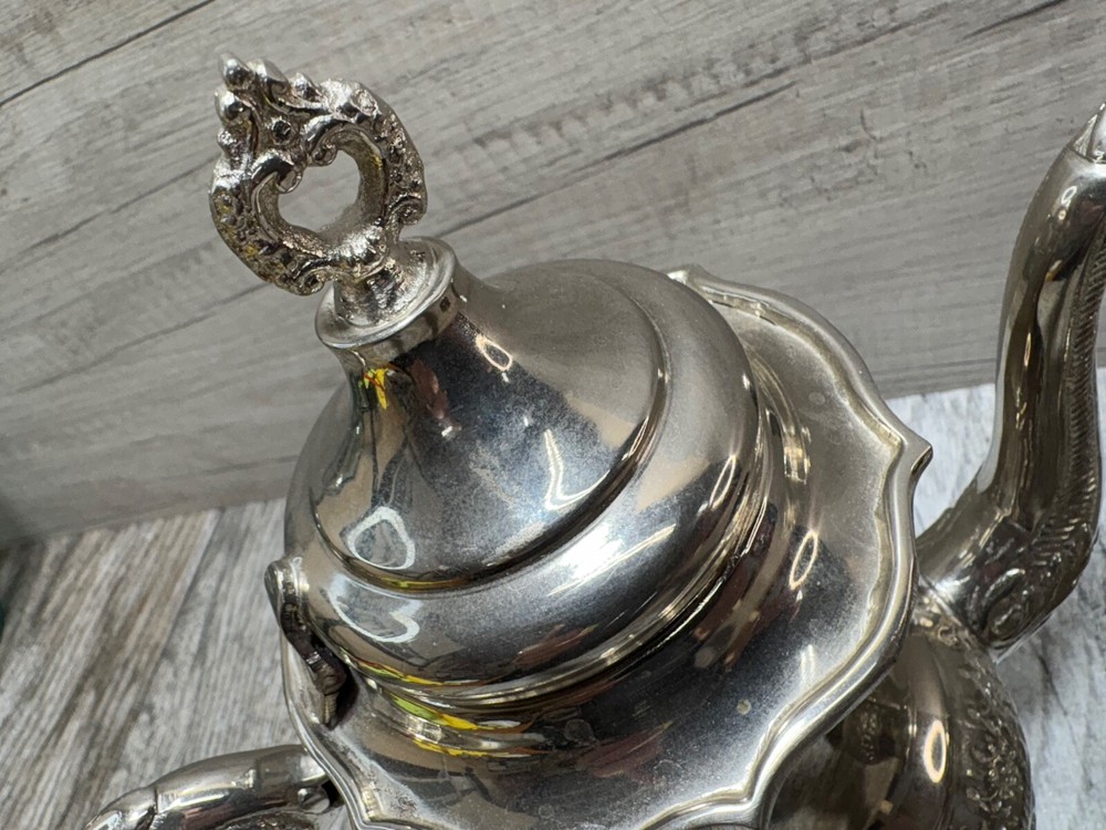 Ornate Teapot and sugar cup G Silver Vintage set used