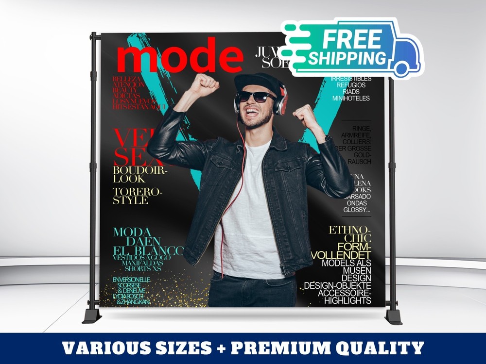 8′ x 9′  Custom Backdrop Set | Wrinkle-Free Fabric & Sturdy Stand