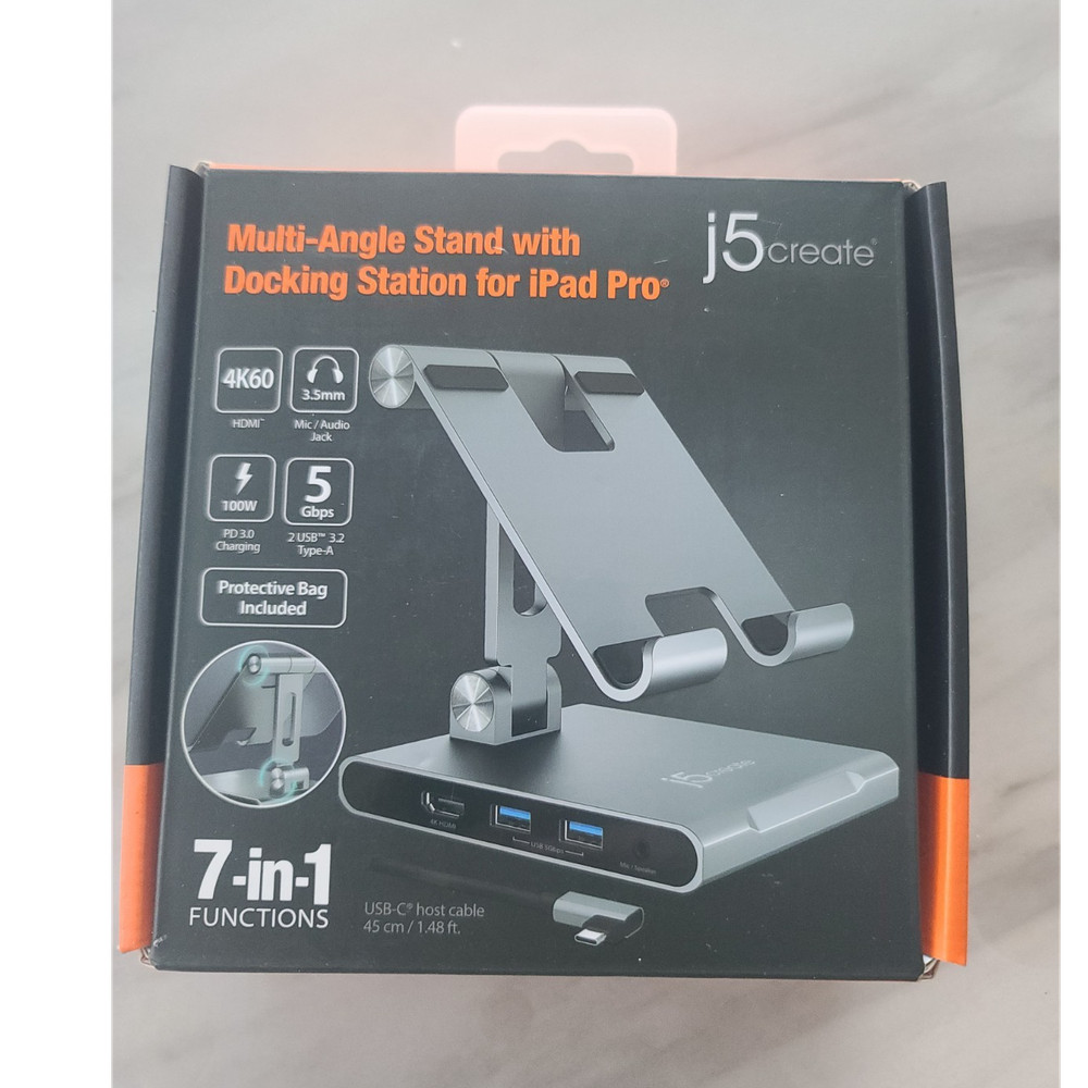 j5create JTS224 Multi-Angle Docking Station for iPad Pro 4K HDMI USB-C
