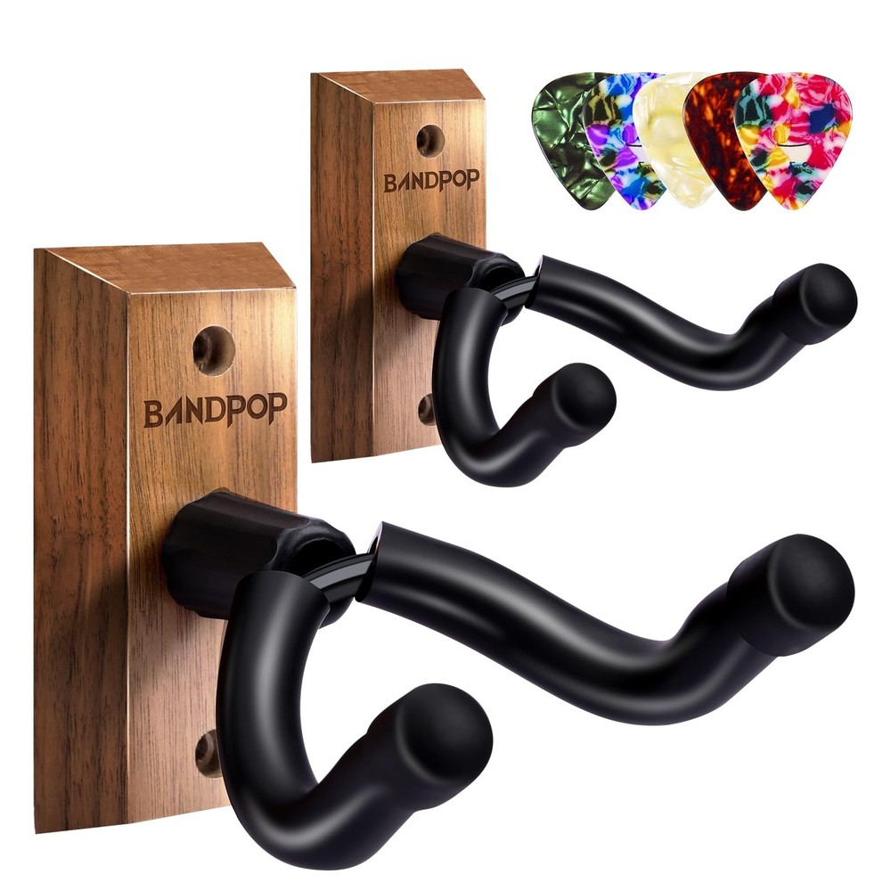 Bandpop Guitar Wall Mount 2 Pack - Black Walnut 2 Pack, 2 pack