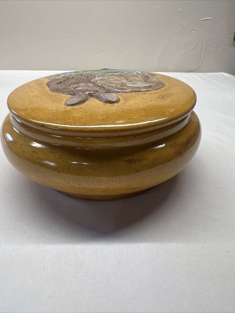 Ceramic Bunny Rabbit Trinket/ Candy Bowl