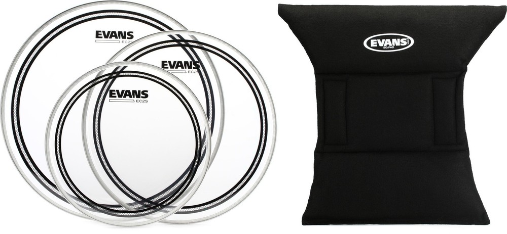 Evans ETP-EC2SCLR-F + Evans EQPAD Value Bundle