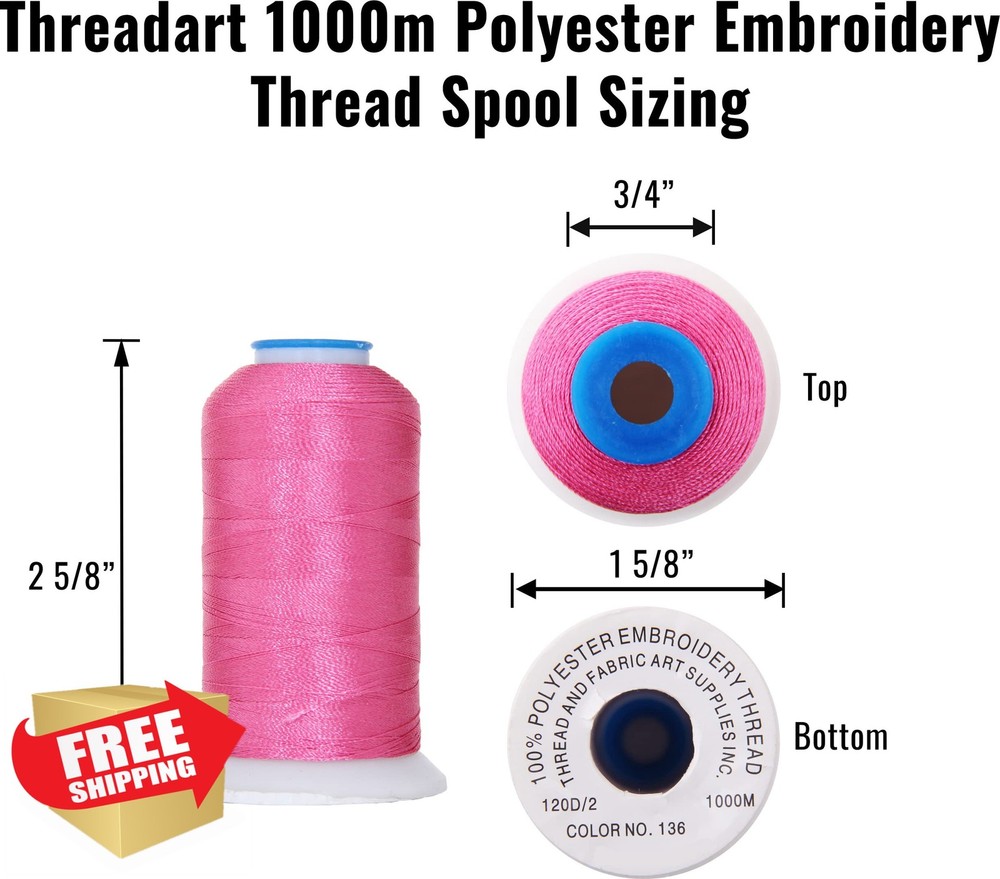 Threadart Polyester Machine Embroidery Thread Spool 1000M Green Bay