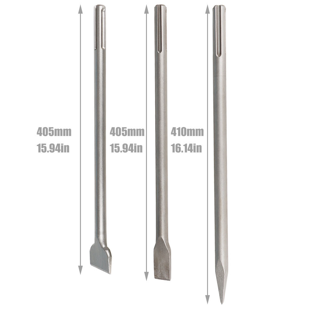 3 Pack SDS 16" Max Chisel Rotary Hammer Drill Chisel Bits Set For Drilling