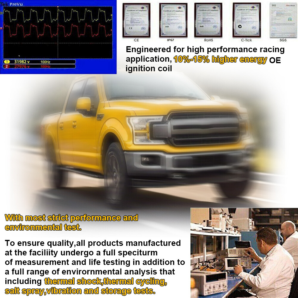 8PCS Ignition Coil Pack and Iridium Spark Plug For Ford F-150 4.6L 5.4L V8 DG508