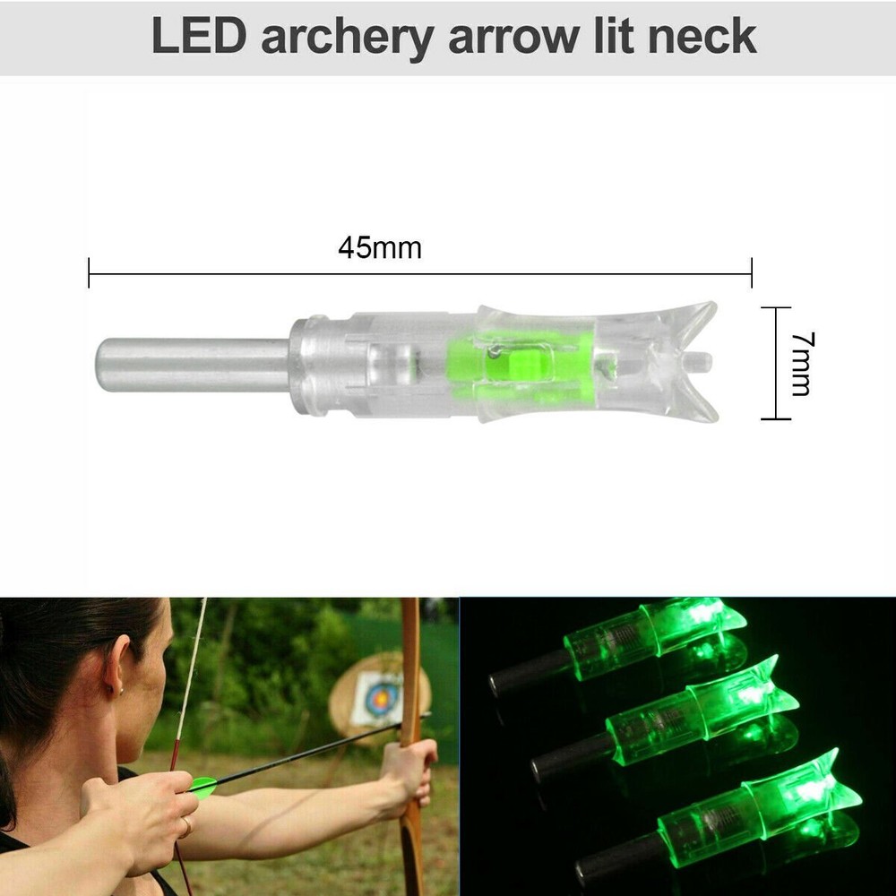 LED Lighted Nocks for Crossbow Bolts 7.62mm Automatic Inside Diameter Half Moon