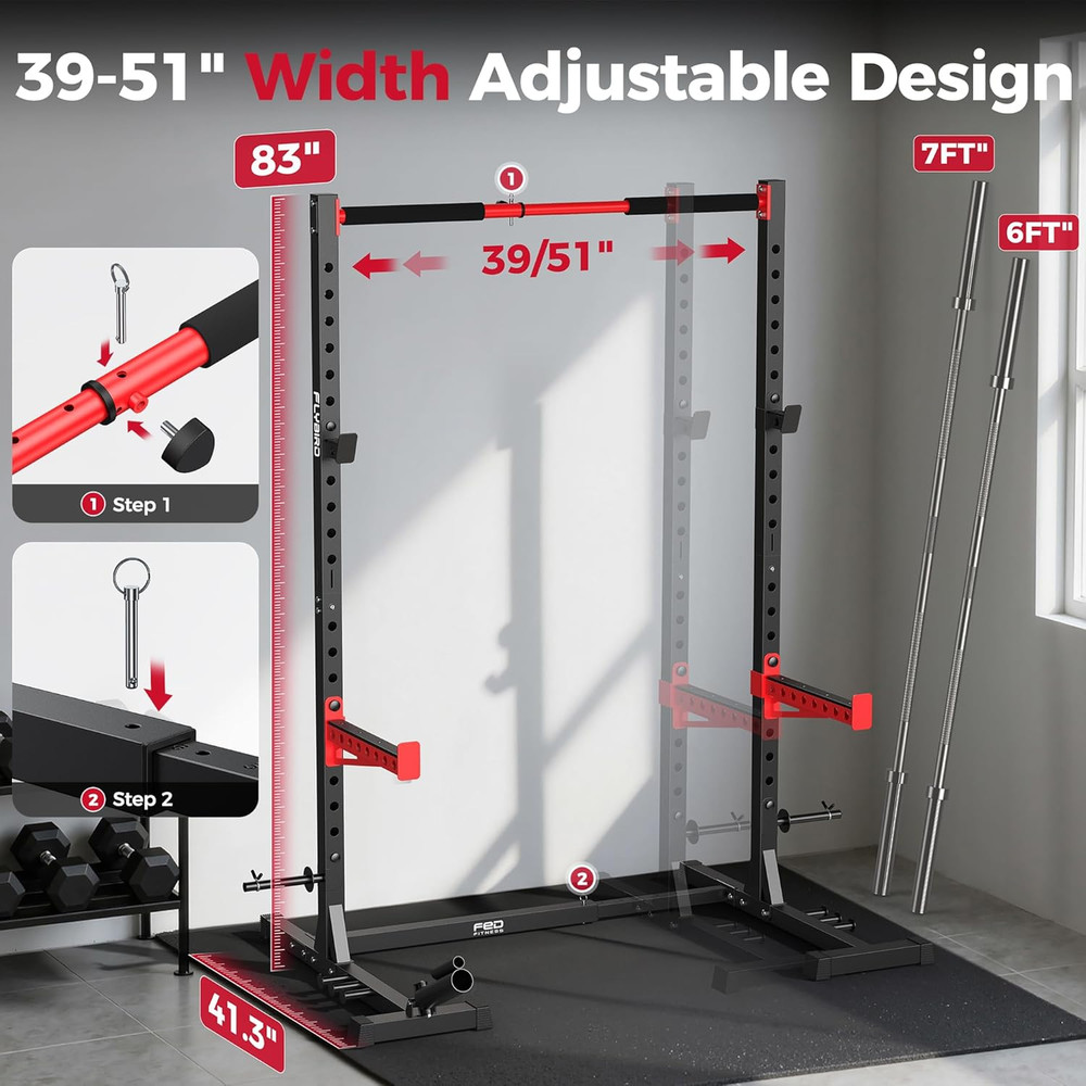 FLYBIRD SR1 Squat Rack with Pull-Up Bar, Adjustable Multi-Functional Power Rack,