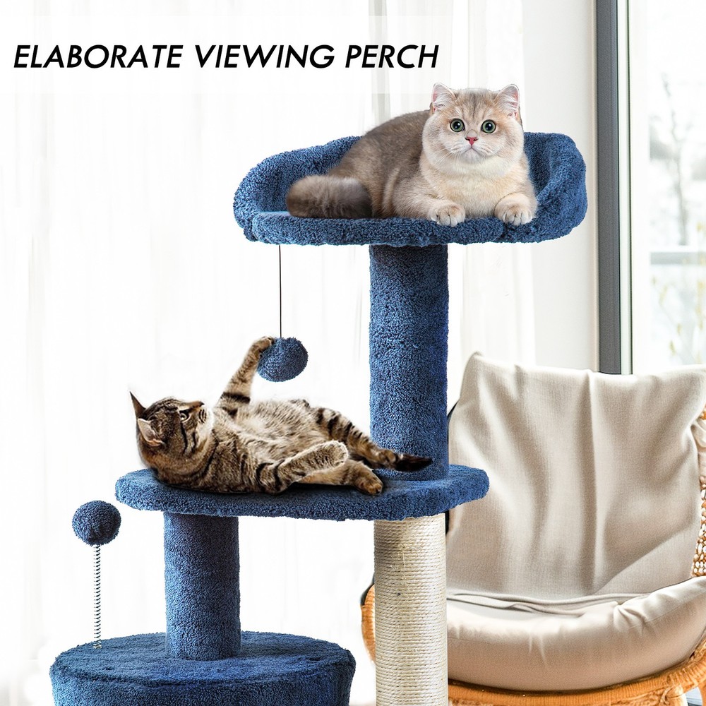 Small Cat Tree Tower for Kittens Multi-Level Condo Scratching Post ClevaHome
