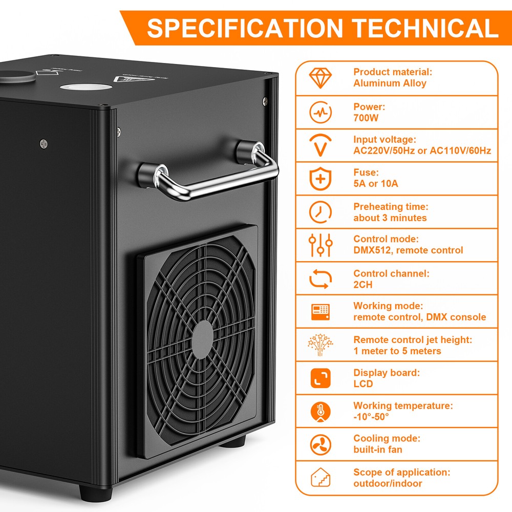 4X Cold Spark Machine 700W Stage Effect DMX Firework DJ Event Party Wedding&Case