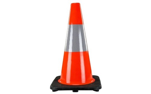Raven 7501-18 Traffic Cone Solid Orange with Reflective Collar - 18"