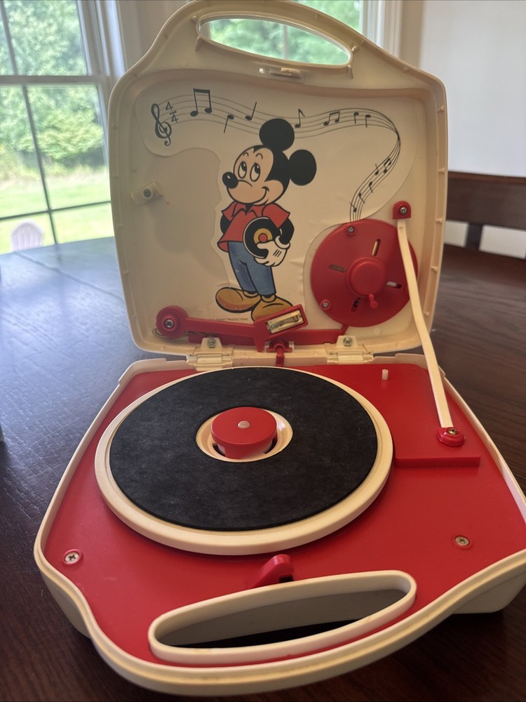 Vintage MickeyMouse 2 Speed/Solid State Phonograph with Original Box