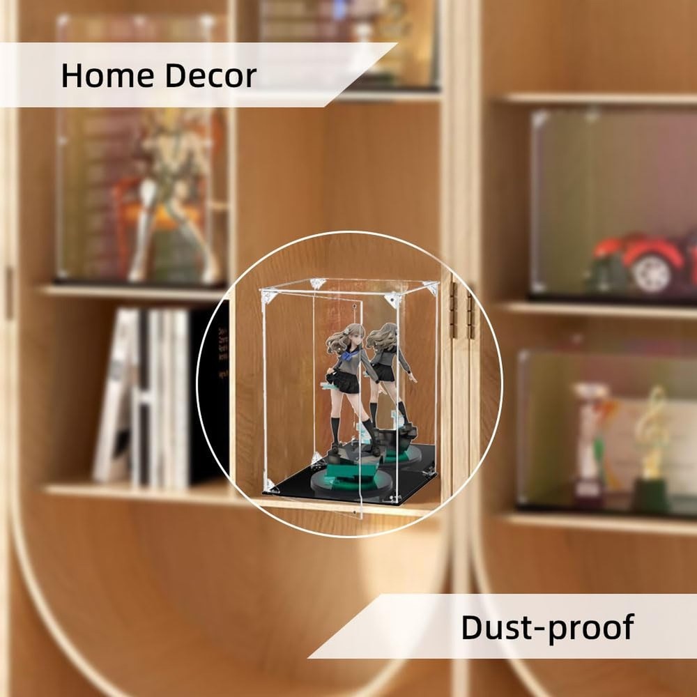 Anime Figurine Display Case, Clear Assemble Display Box Dustproof Protection ...